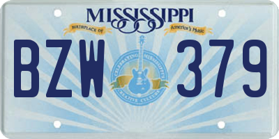 MS license plate BZW379