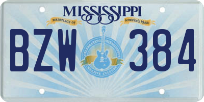 MS license plate BZW384