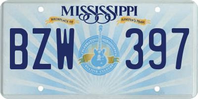MS license plate BZW397