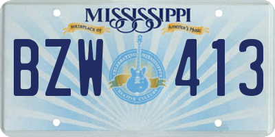 MS license plate BZW413
