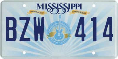 MS license plate BZW414