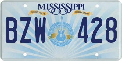 MS license plate BZW428