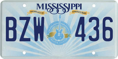 MS license plate BZW436
