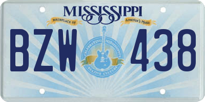 MS license plate BZW438
