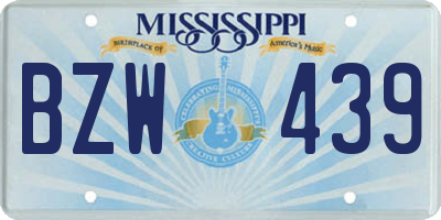MS license plate BZW439