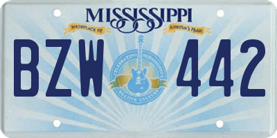 MS license plate BZW442
