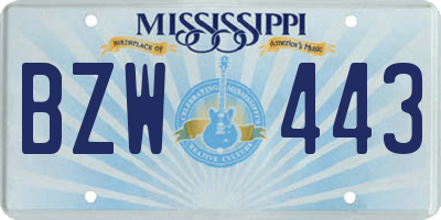 MS license plate BZW443