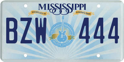 MS license plate BZW444