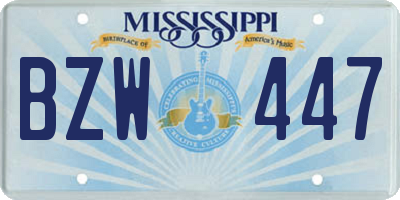 MS license plate BZW447
