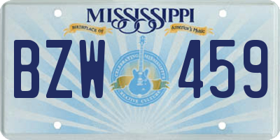 MS license plate BZW459