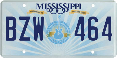 MS license plate BZW464