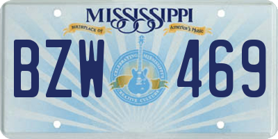 MS license plate BZW469