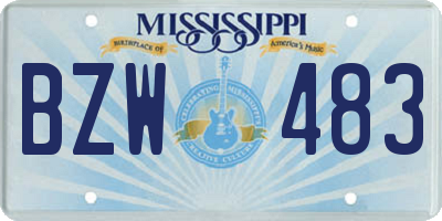 MS license plate BZW483