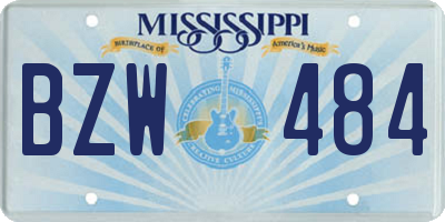 MS license plate BZW484