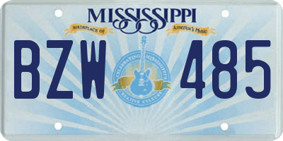 MS license plate BZW485