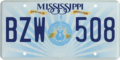 MS license plate BZW508
