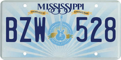 MS license plate BZW528