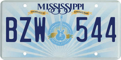 MS license plate BZW544