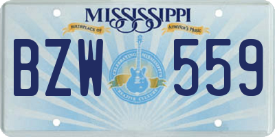 MS license plate BZW559