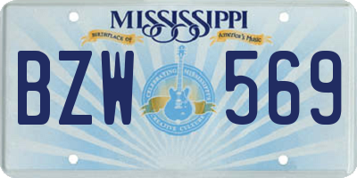 MS license plate BZW569