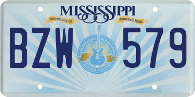 MS license plate BZW579