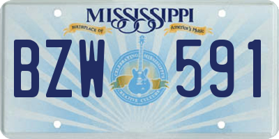 MS license plate BZW591