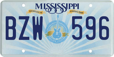 MS license plate BZW596