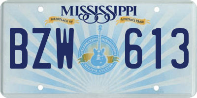 MS license plate BZW613