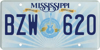MS license plate BZW620