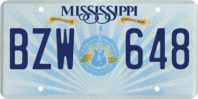 MS license plate BZW648