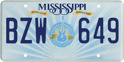 MS license plate BZW649