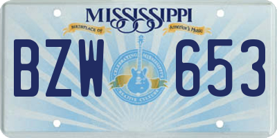 MS license plate BZW653