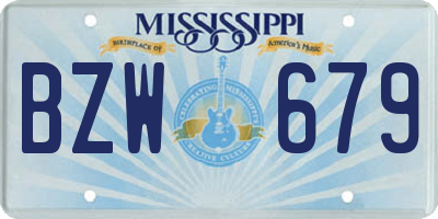 MS license plate BZW679