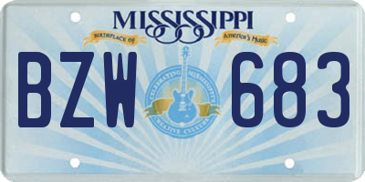 MS license plate BZW683