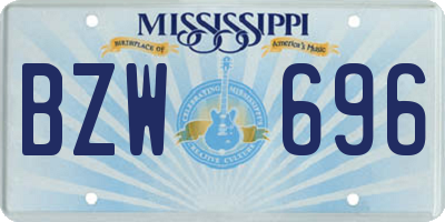 MS license plate BZW696