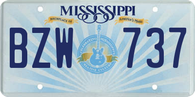MS license plate BZW737