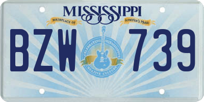 MS license plate BZW739