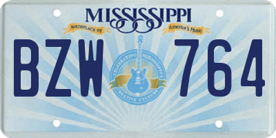 MS license plate BZW764