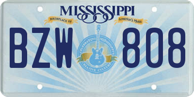 MS license plate BZW808