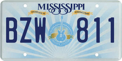 MS license plate BZW811