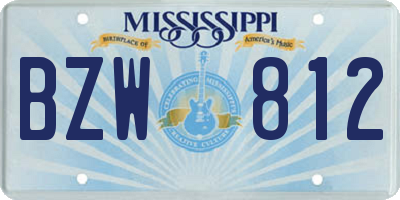 MS license plate BZW812