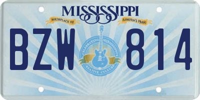 MS license plate BZW814