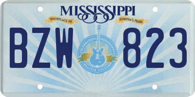 MS license plate BZW823