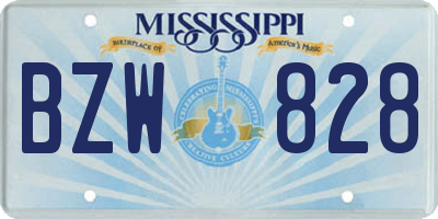 MS license plate BZW828