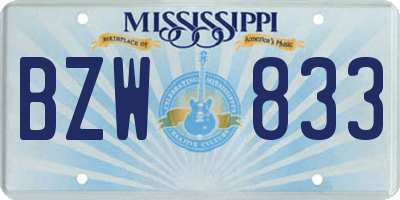 MS license plate BZW833