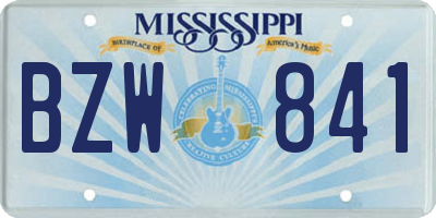 MS license plate BZW841