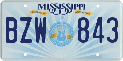 MS license plate BZW843