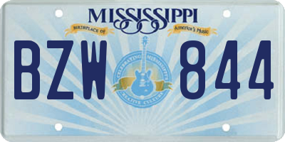MS license plate BZW844