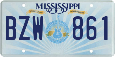 MS license plate BZW861