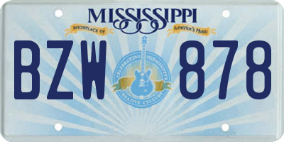 MS license plate BZW878
